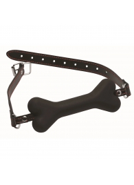 Черный кляп в форме косточки Hound Adjustable Dog Bone Gag - XR Brands - купить с доставкой в Муроме