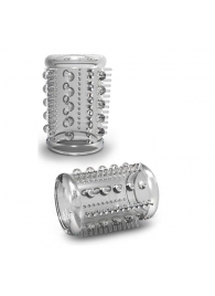Прозрачная насадка с шипами и шишечками STAY HARD COCK SLEEVE 03 CLEAR - Blush Novelties - в Муроме купить с доставкой