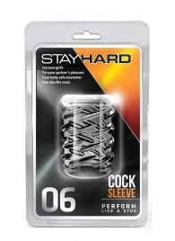 Прозрачная насадка с объёмными чёрточками STAY HARD COCK SLEEVE 06 CLEAR - Blush Novelties - в Муроме купить с доставкой