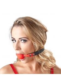 Силиконовый кляп-шар на чёрных ремешках Red Gag silicone - Orion - купить с доставкой в Муроме