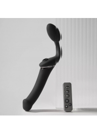 Черный безремневой вибрострапон Strap-On-Me Multi Orgasm Size XL - Strap-on-me - купить с доставкой в Муроме