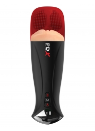 Телесный мастурбатор-вагина в черной колбе с вибрацией Fuck-O-Matic Pro XL - Pipedream - в Муроме купить с доставкой