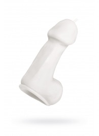Белая свеча в форме пениса - 47 гр. - Pecado - купить с доставкой в Муроме