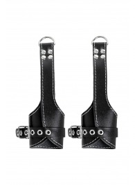 Черные подвесы с белой строчкой - Pecado - купить с доставкой в Муроме