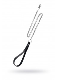 Поводок с ручкой из черной натуральной кожи и карабином для ошейника - Pecado - купить с доставкой в Муроме