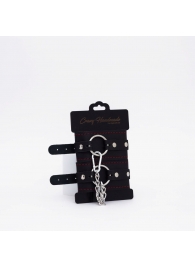 Черно-красные кожаные оковы - Crazy Handmade - купить с доставкой в Муроме