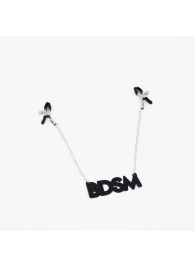 Зажимы на соски с кожаной подвеской BDSM - Crazy Handmade - купить с доставкой в Муроме