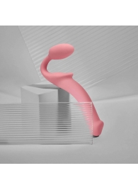 Розовый безремневой страпон Strap-on-me Semi-Realistic Bendable Strap-On size M - Strap-on-me - купить с доставкой в Муроме