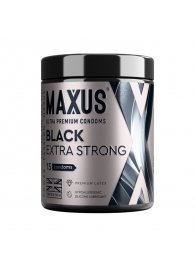 Черные утолщенные презервативы MAXUS Extra Strong с железным кейсом - 15 шт. - Maxus - купить с доставкой в Муроме