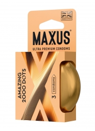Точечные презервативы MAXUS 2000 Amazing Dots с железным кейсом - 3 шт. - Maxus - купить с доставкой в Муроме
