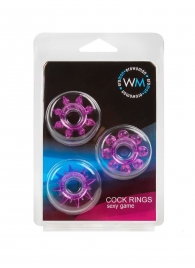 Набор из 3 лиловых эрекционных колец различной формы - Erowoman-Eroman - в Муроме купить с доставкой