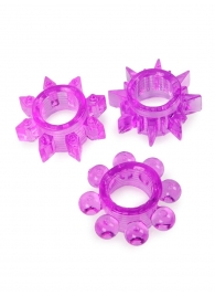 Набор из 3 лиловых эрекционных колец различной формы - Erowoman-Eroman - в Муроме купить с доставкой