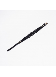 Черный ажурный чокер с золотистой фурнитурой - Crazy Handmade - купить с доставкой в Муроме