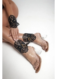 Черный фигурные оковы с золотистой фурнитурой - Crazy Handmade - купить с доставкой в Муроме