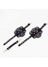 Черный фигурные оковы с золотистой фурнитурой - Crazy Handmade - купить с доставкой в Муроме