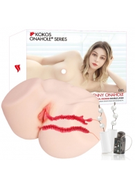 Мастурбатор-полуторс с двойным слоем материала и вибрацией Jenny Onahole Real Vagina - KOKOS - в Муроме купить с доставкой