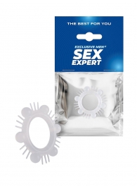 Эластичное эрекционное кольцо с шипиками и шариками - Sex Expert - в Муроме купить с доставкой