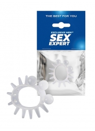 Эластичное эрекционное кольцо с шариками и лучами - Sex Expert - в Муроме купить с доставкой