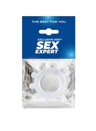 Прозрачное эрекционное кольцо со стимулирующими шариками - Sex Expert - в Муроме купить с доставкой