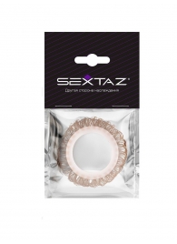 Эрекционное кольцо с бежевыми «ресничками» - Sextaz - в Муроме купить с доставкой