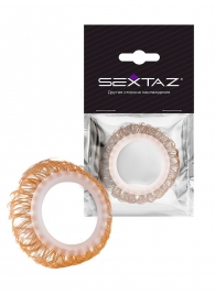 Эрекционное кольцо с бежевыми «ресничками» - Sextaz - в Муроме купить с доставкой