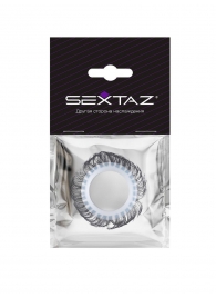 Эластичное эрекционное колечко с черными «ресничками» - Sextaz - в Муроме купить с доставкой