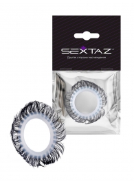 Эластичное эрекционное колечко с черными «ресничками» - Sextaz - в Муроме купить с доставкой