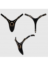 Черный пояс для фиксации насадок Strap-On-Me Leatherette Harness Fabulous - Strap-on-me - купить с доставкой в Муроме