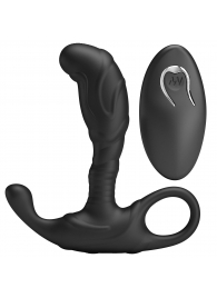 Черный изогнутый массажёр простаты с вибрацией и пультом ДУ - Baile - в Муроме купить с доставкой