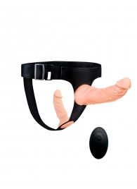 Женский страпон с 2 насадками, вибрацией и пультом ДУ - Erowoman-Eroman - купить с доставкой в Муроме