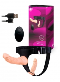 Женский страпон с 2 насадками, вибрацией и пультом ДУ - Erowoman-Eroman - купить с доставкой в Муроме
