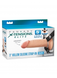 Телесный пустотелый фаллопротез 5’’ Hollow Silicone Strap-On - 14 см. - Pipedream - купить с доставкой в Муроме