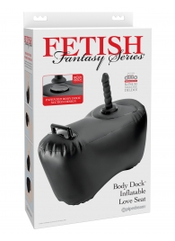 Черное надувное кресло с платформой для фиксации дилдо Body Dock Inflatable Love Seat - Pipedream - купить с доставкой в Муроме