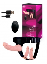 Женский страпон с 3 насадками и вибрацией - Erowoman-Eroman - купить с доставкой в Муроме