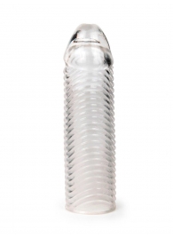 Прозрачная закрытая насадка на пенис с ребрышками - 16 см. - Sex Expert - в Муроме купить с доставкой