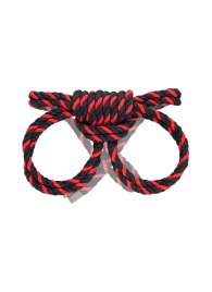 Черно-красные наручники-оковы ’’Узел-омега’’ из хлопковой веревки - Pecado - купить с доставкой в Муроме