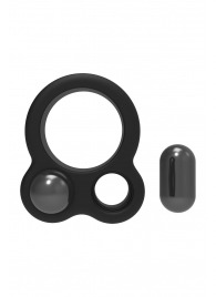 Черное эрекционное кольцо с утяжелителями Cockring Dual Weight - Dream Toys - в Муроме купить с доставкой