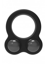 Черное эрекционное кольцо с утяжелителями Cockring Dual Weight - Dream Toys - в Муроме купить с доставкой