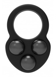 Черное эрекционное кольцо с утяжелителями - Dream Toys - в Муроме купить с доставкой