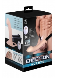 Телесный полый страпон с вибрацией Erection Agents - 24,1 см. - NMC - купить с доставкой в Муроме