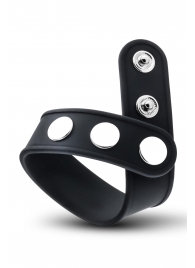 Черное эрекционное кольцо на кнопках - Blush Novelties - в Муроме купить с доставкой