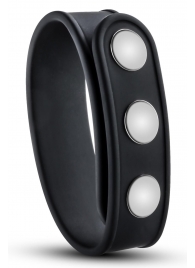 Черное эрекционное кольцо на кнопках - Blush Novelties - в Муроме купить с доставкой