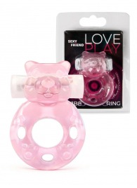 Розовое эрекционное виброкольцо в форме мишки - 1137 - в Муроме купить с доставкой