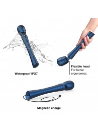 Синий вибромассажёр с насадками Man.wand Edgy - Manwan - в Муроме купить с доставкой