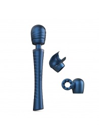 Синий вибромассажёр с насадками Man.wand Edgy - Manwan - в Муроме купить с доставкой