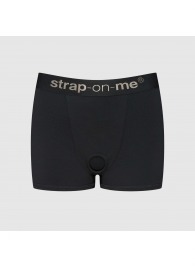 Черные трусики-боксеры для фиксации насадок Strap-on-me Harness Lingerie Allure - size XS - Strap-on-me - купить с доставкой в Муроме