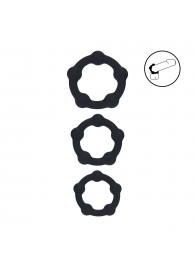 Набор из 3 эрекционных колец Beaded Silicone Cockring Set - Shots Media BV - в Муроме купить с доставкой