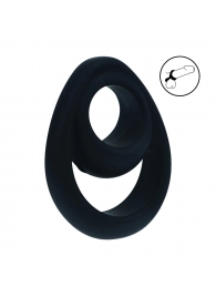 Черное эрекционное кольцо Double Ergo Silicone Cockring - Shots Media BV - в Муроме купить с доставкой