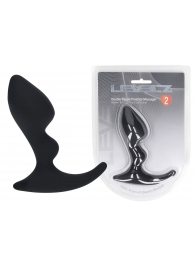 Черная анальная пробка для массажа простаты Double Ripple Silicone Prostate Massager - Shots Media BV - в Муроме купить с доставкой