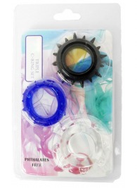 Набор из 3 эрекционных колец разного цвета и рельефа - Boys of Toys - в Муроме купить с доставкой
